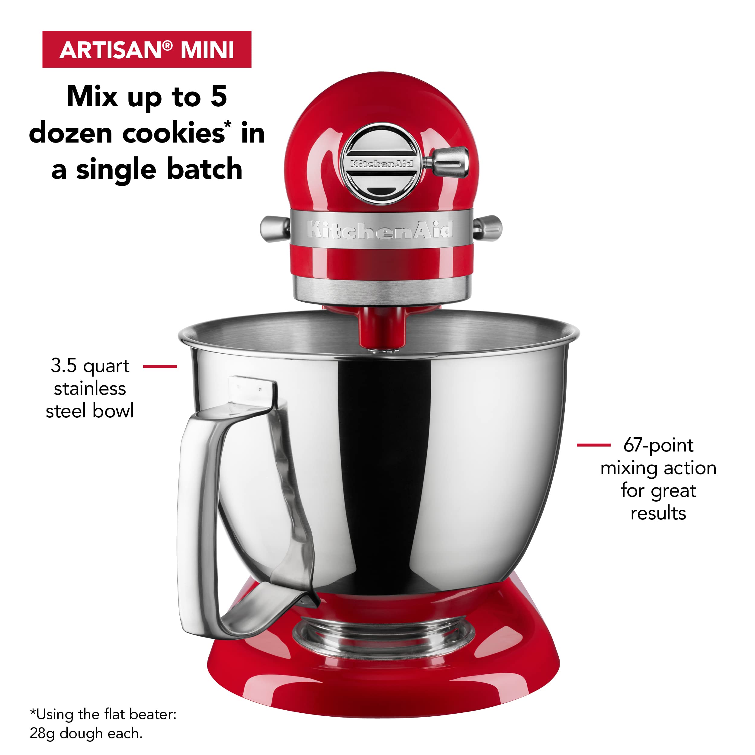 KitchenAid Artisan Mini 3.5 Quart Tilt-Head Stand Mixer - KSM3316X - Empire Red - Image 4