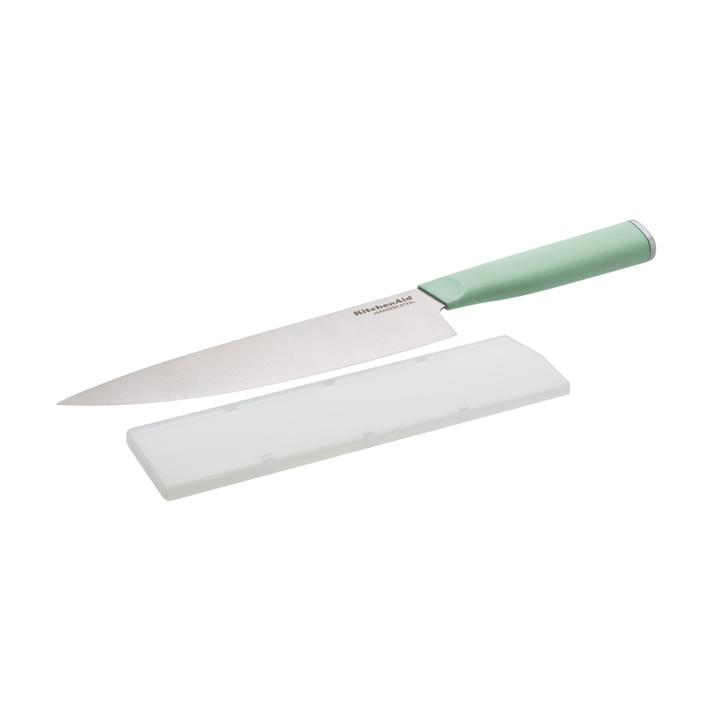 KitchenAid Classic Chef Knife with Custom-Fit Blade Cover, Sharp Kitchen Knife, High-Carbon Japanese Stainless Steel Blade Blade, 8 inch, Pistachio - Image 6