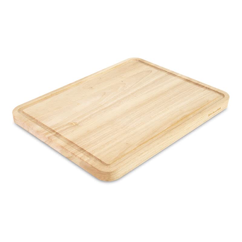 KitchenAid Classic Rubberwood Cutting Board with Perimeter Trench, Reversible Chopping Board, 11-inch x 14-Inch, Natural - Image 9
