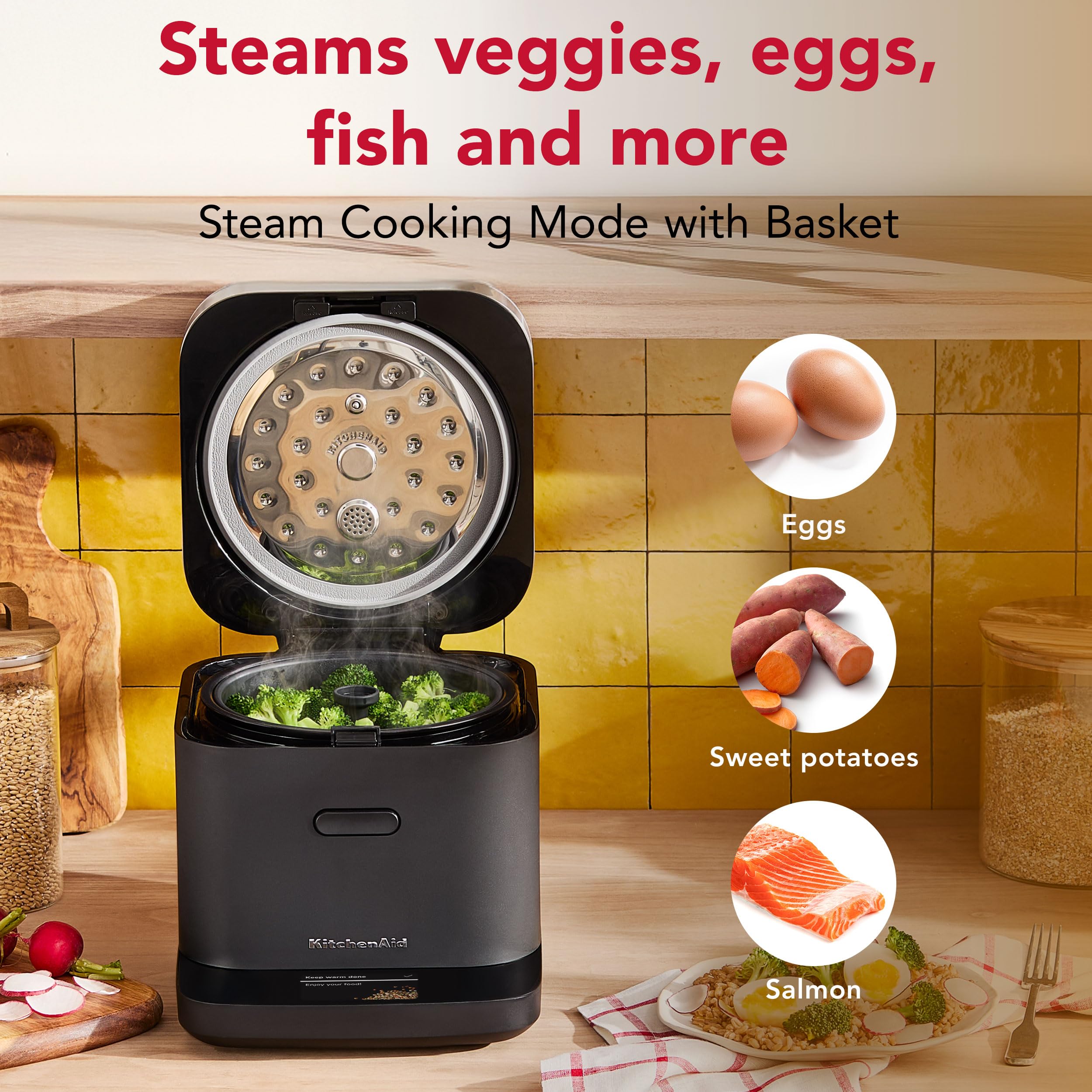 KitchenAid Compact Grain & Rice Cooker, KGC2154, Black Matte - Image 5