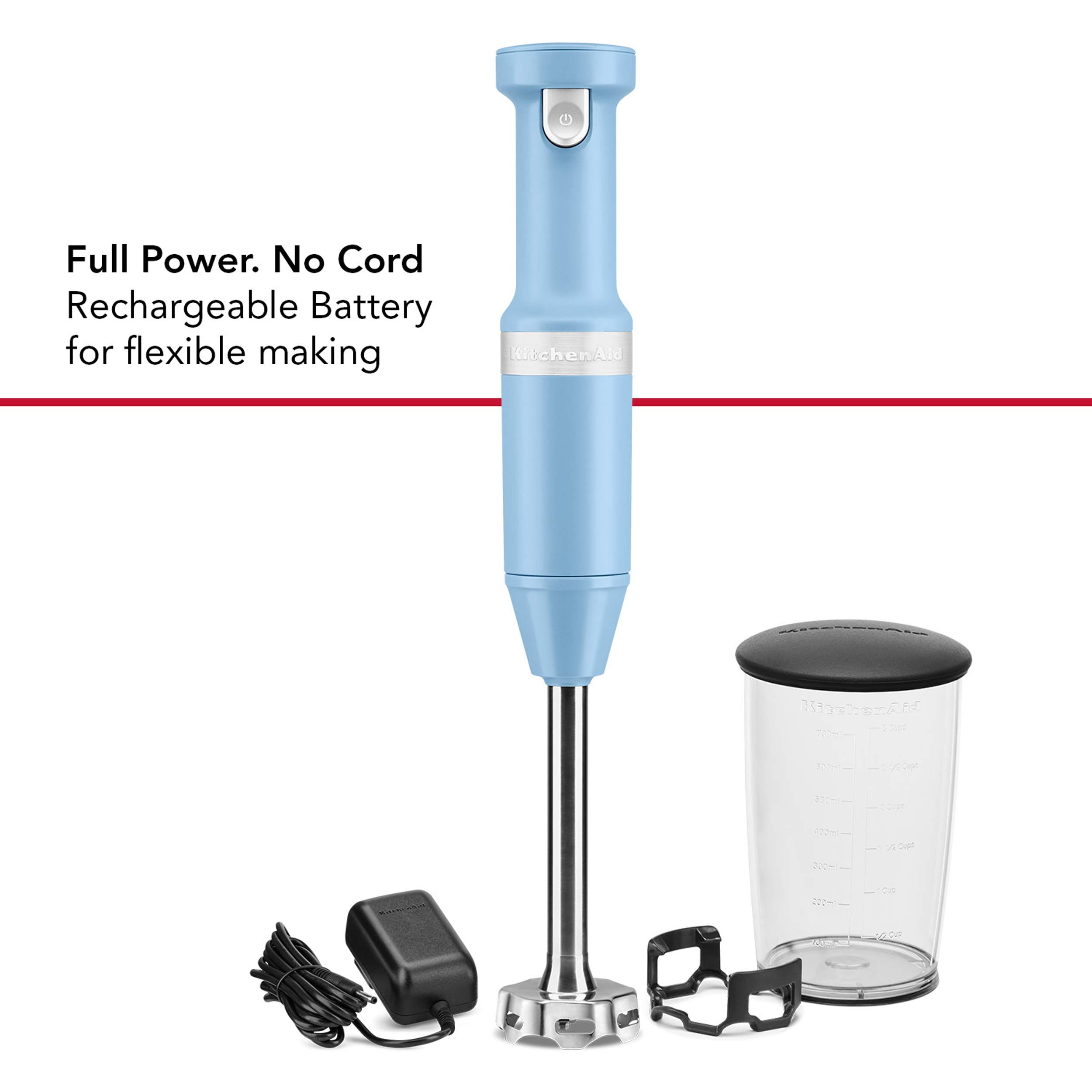 KitchenAid Cordless Variable Speed Hand Blender with Chopper and Whisk Attachment - KHBBV83 - Image 4