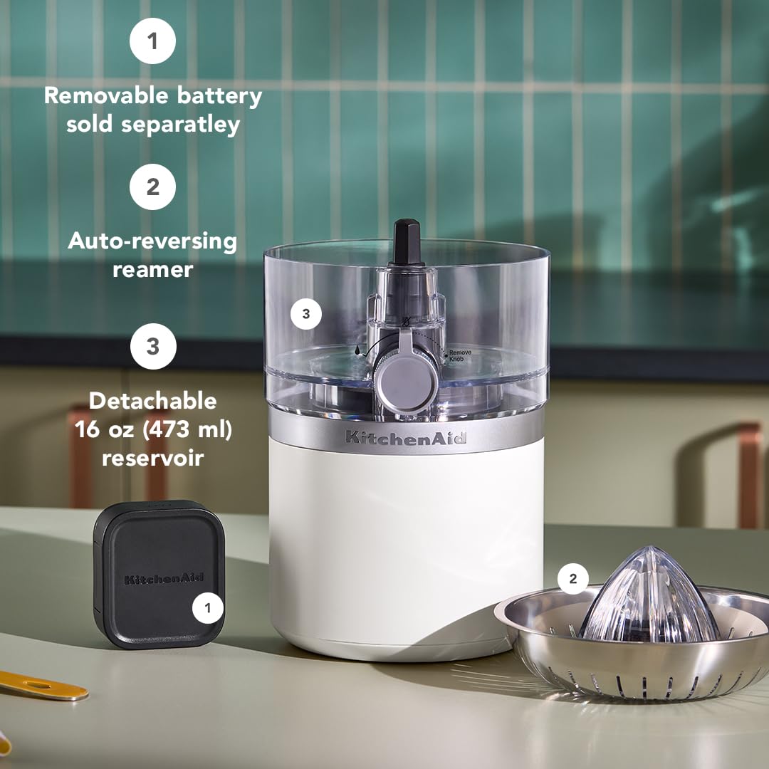 KitchenAid Go Cordless Citrus Juicer - battery sold separately, KCJR160, Porcelain White - Image 3
