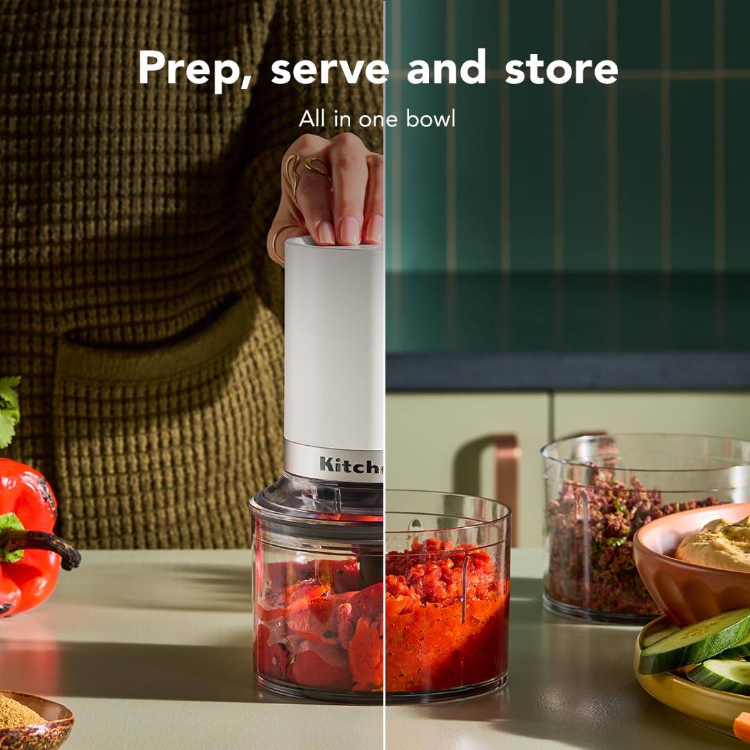 KitchenAid Go Cordless Top Down Chopper - battery sold separately, KTCR350, Porcelain White - Image 5