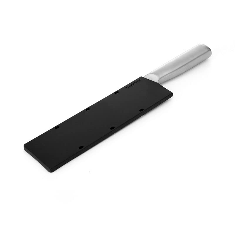 KitchenAid Gourmet Forged Stainless Steel Chef Knife with Custom-Fit Blade Cover, Sharp Kitchen Knife, High-Carbon Japanese Stainless Steel Blade, 8 Inch, Brushed Stainless Steel Handle - Image 8