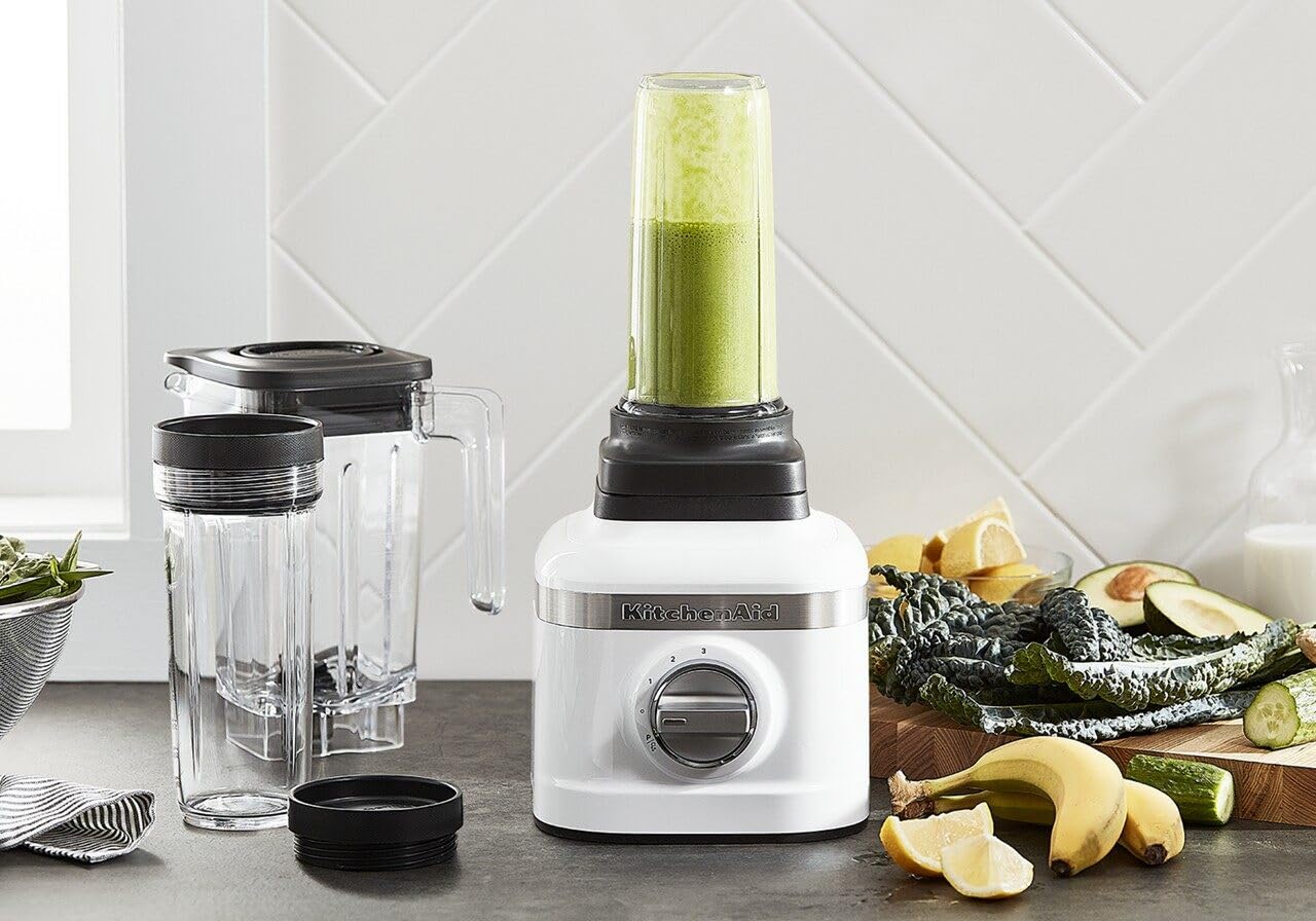KitchenAid K150 3 Speed Ice Crushing Blender with 2 Personal Blender Jars - KSB1332WH - Image 3