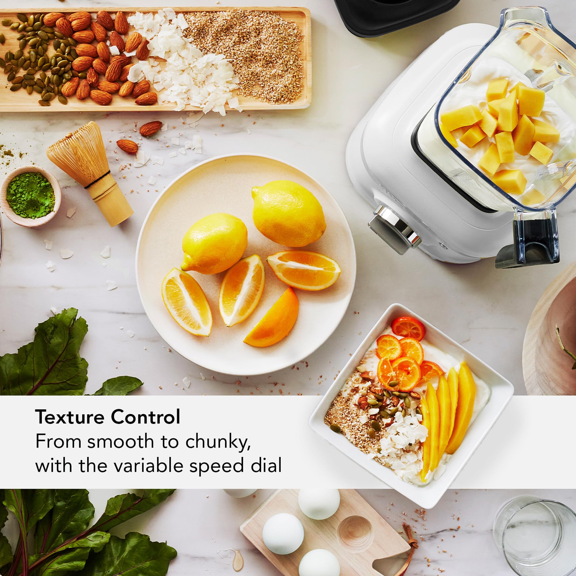 KitchenAid K400 Variable Speed Blender with Tamper - KSB4028 - White - Image 5