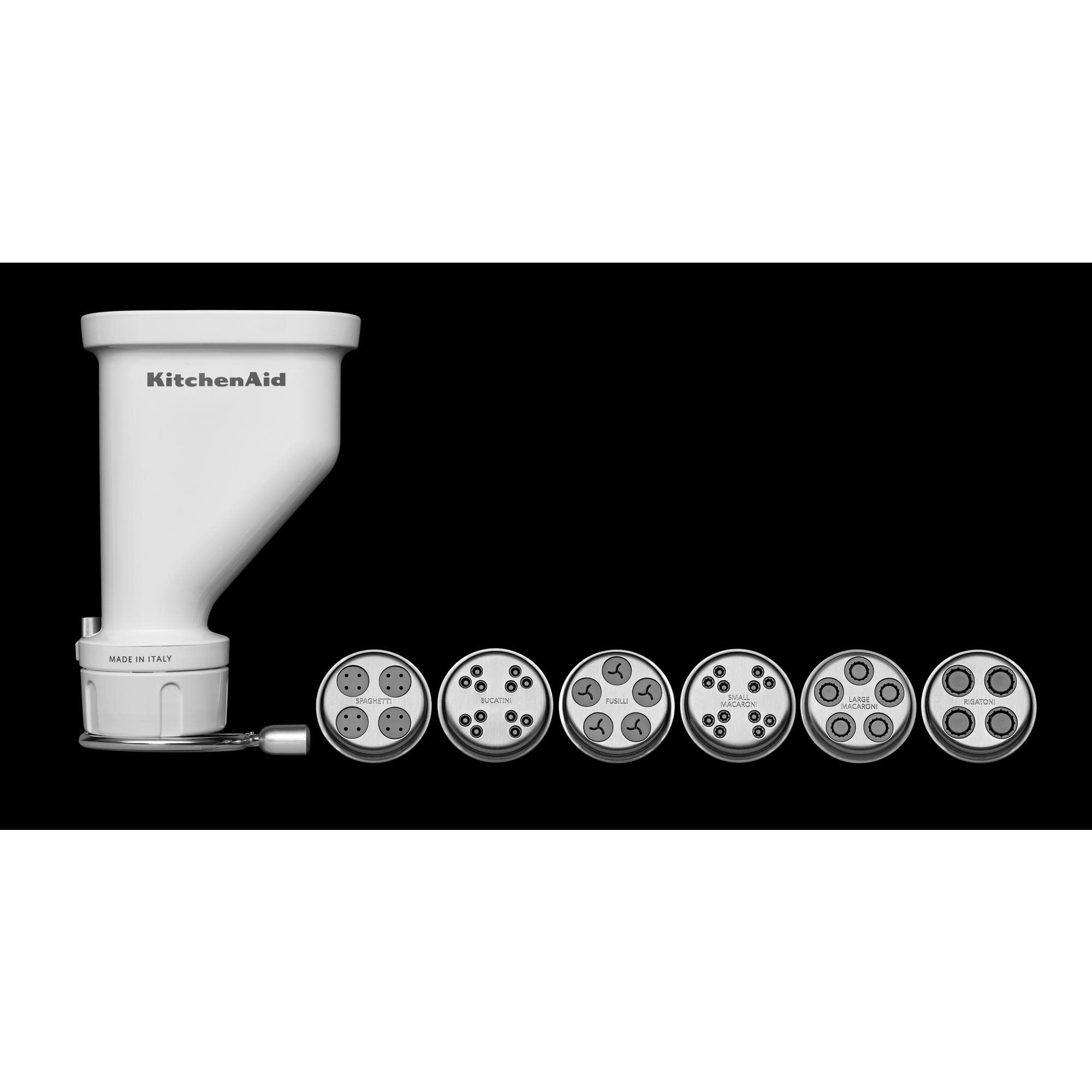 KitchenAid Ksmpexta Gourmet Pasta Press Attachment with 6 Interchangeable Pasta Plates, White - Image 4