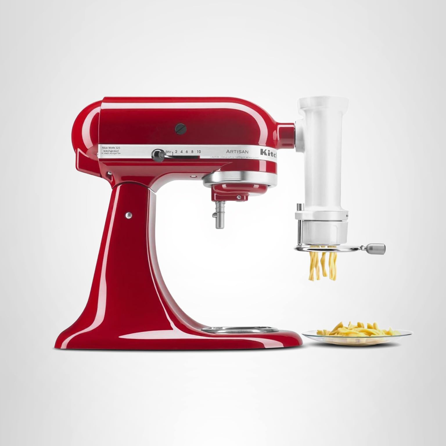 KitchenAid Ksmpexta Gourmet Pasta Press Attachment with 6 Interchangeable Pasta Plates, White - Image 8