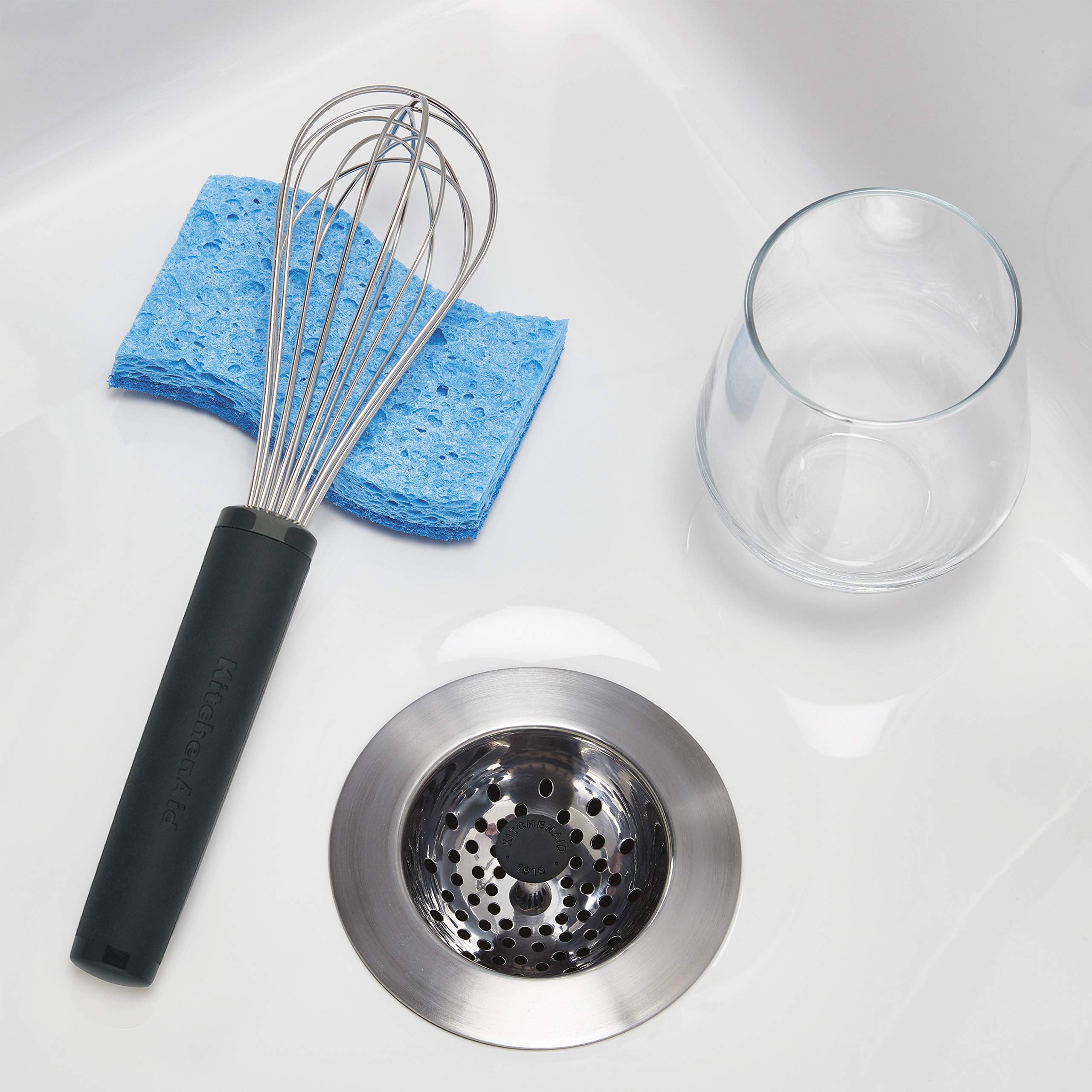 KitchenAid Stainless Steel Sink Strainer, Black - Image 4