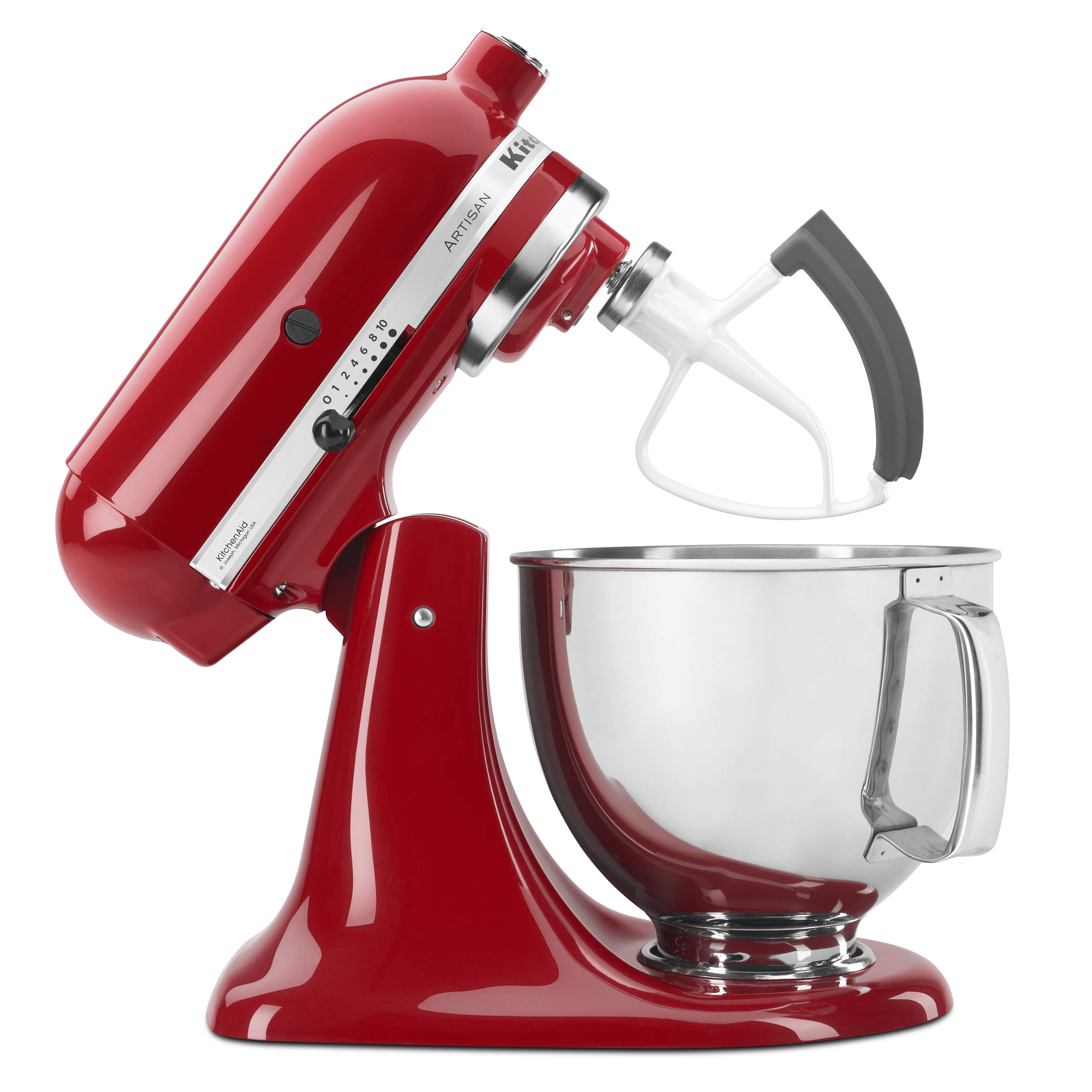 KitchenAid Value Bundle Artisan Series 5 Quart Tilt-Head Stand Mixer with Included Flex Edge Beater, KSM150FEER, Empire Red - Image 3