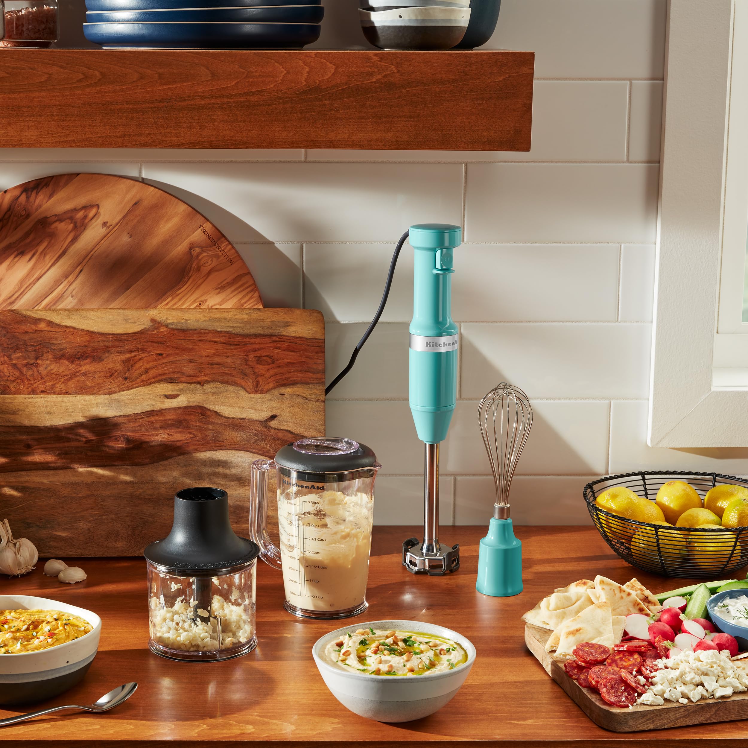 KitchenAid Variable Speed Corded Hand Blender with Accessories, Aqua Sky, KHBV83AQ - Image 3