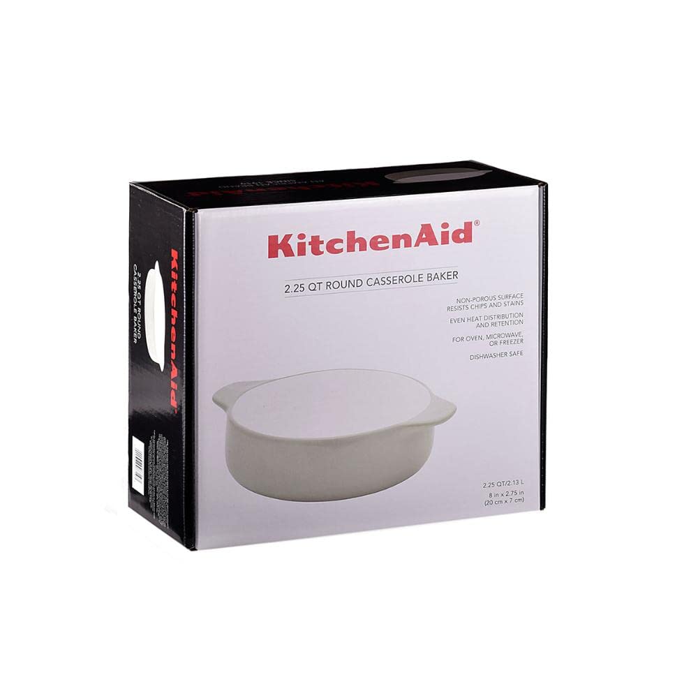 KitchenAid Vitrified Stoneware Round Casserole Baker, 2-Quart, Pistachio - Image 6