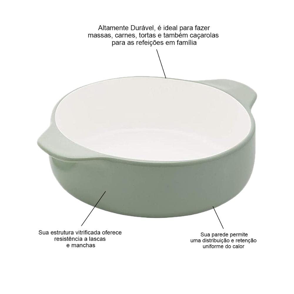 KitchenAid Vitrified Stoneware Round Casserole Baker, 2-Quart, Pistachio - Image 7