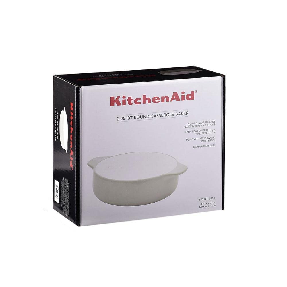 KitchenAid Vitrified Stoneware Round Casserole Baker, 2-Quart, Pistachio - Image 8